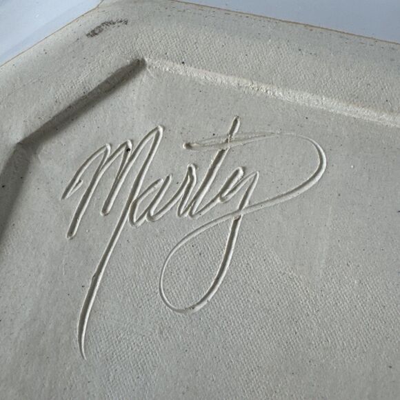 Studio Art Pottery Platter Serving Plate 16x10.5” Blue Brown White Waves “Marty” - Picture 3 of 9